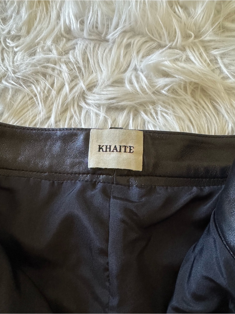 KHAITE New Anden Leather Skirt Black Size 2 - Picture 3 of 9